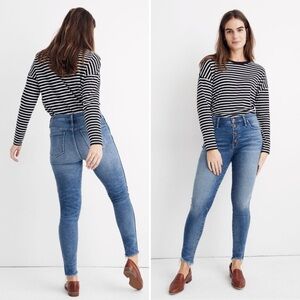 MADEWELL High Rise Skinny Jeans Cordova Wash Distressed Button Fly Size 30